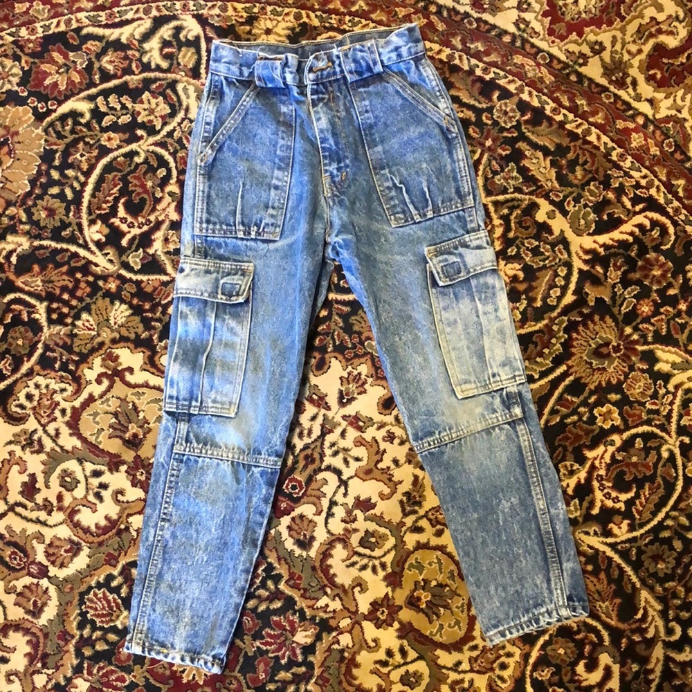 Kids Blue Cargo Jeans